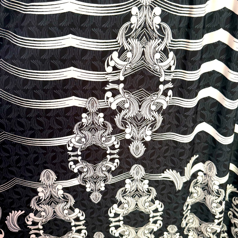 Style & Co Tranquil Waves Black White Embellished Maxi Dress 2X - Picture 11 of 15